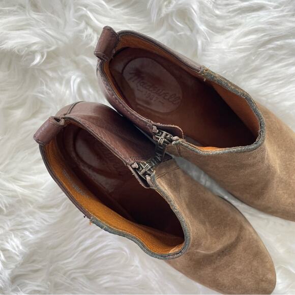 Madewell | Womens The Cait Ankle Boot Bootie Suede & Leather Brown & Tan Pointed - Picture 5 of 8